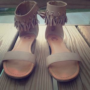 CHARMING CHARLIE TASSEL SANDALS